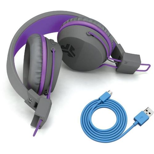 Casque Bluetooth Jbuddies Studio Kids Autonomie Bt 24h Gris Et Violet