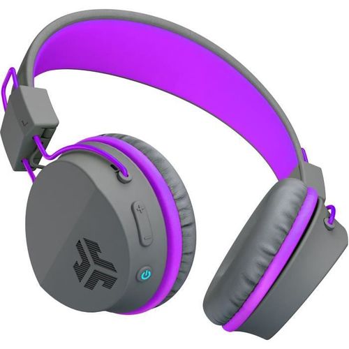 Casque Bluetooth Jbuddies Studio Kids Autonomie Bt 24h Gris Et Violet