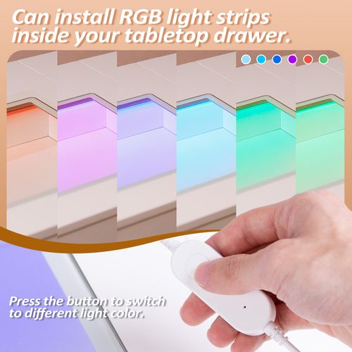 Coiffeuse Avec Miroir LED Rgb Éclairage LED Blanc 130 Cm