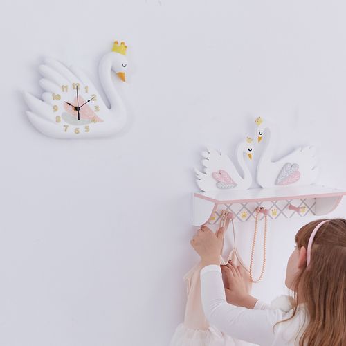 Horloge Pendule Bois Swan Lake