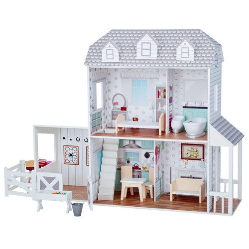 Grande Maison De Poupée Ferme 14 Accessoires Meubles De Poupée Gris Blanc Enfant