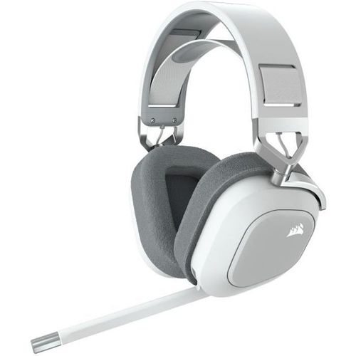 Casque Gaming Sans Fil Corsair Hs80 Rgb Wireless Blanc Son Dolby Atmos Microphone Omnidirectionnel