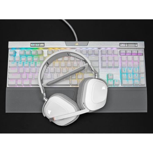 Casque Gaming Sans Fil Corsair Hs80 Rgb Wireless Blanc Son Dolby Atmos Microphone Omnidirectionnel