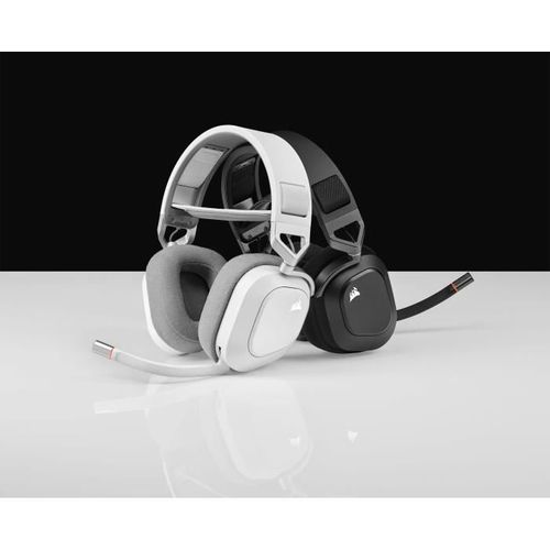 Casque Gaming Sans Fil Corsair Hs80 Rgb Wireless Blanc Son Dolby Atmos Microphone Omnidirectionnel