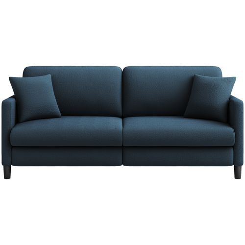 Canapé 3 Places En Velours Teddy, En Bois Massif, 193x79x89 Cm - Bleu Gris