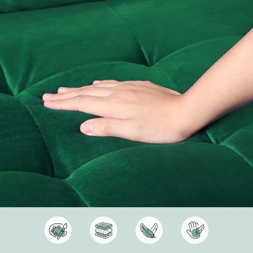 Canapé à 2 Places Scandinave, En Velours Loveseat,121x77x87cm, Vert