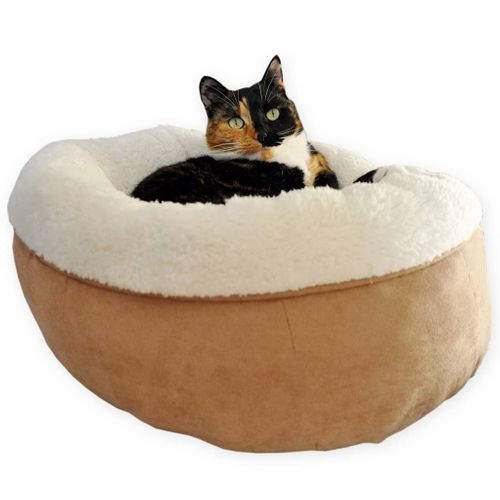 Lit Pour Chat/chien Laine D'agneau Beignet Marron