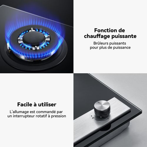 Plaque De Cuisson à Gaz Gh12bf 30cm, Plaque Gaz Encastrée 1 Feux, Gaz Naturel/gpl 3400w