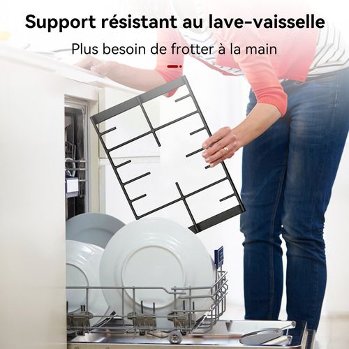 Plaque De Cuisson Gaz Gh603bf 3 Feux Encastrée, Noir 60 Cm