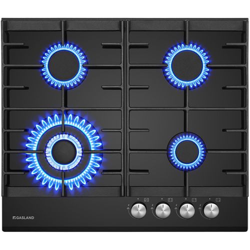 Plaque De Cuisson à Gaz Gh604bf Encastrée 4 Feux, Noir 60 Cm