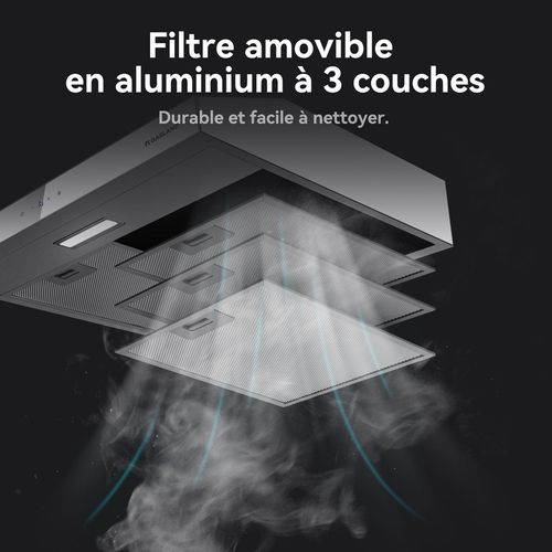 Hotte Aspirante Décorative Sr60ws 214 M³/h Mode Évacuation/recyclage 60cm Touch Control 3 Vitesses