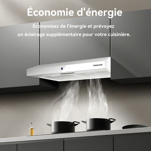 Hotte Aspirante Décorative Sr60ws 214 M³/h Mode Évacuation/recyclage 60cm Touch Control 3 Vitesses