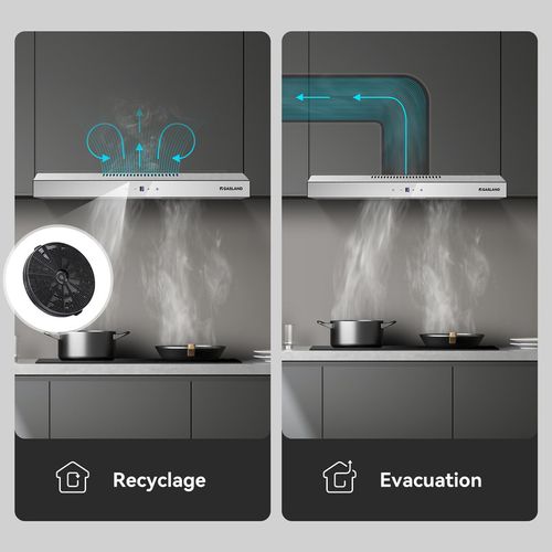Hotte Aspirante Décorative Sr60ws 214 M³/h Mode Évacuation/recyclage 60cm Touch Control 3 Vitesses