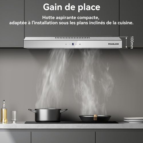 Hotte Aspirante Décorative Sr60ws 214 M³/h Mode Évacuation/recyclage 60cm Touch Control 3 Vitesses
