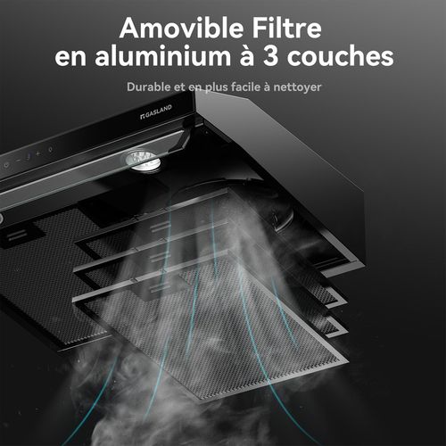 Hotte visière Uc60bs 60cm 637 M³/h Avec Filtre à Charbon Touch Control