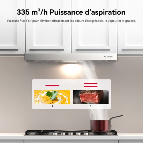 Hotte Aspirante Br60sp 60 Cm Recirculation 335 M³/h, Hotte Tiroir Argentée Avec Filtre à Charbon