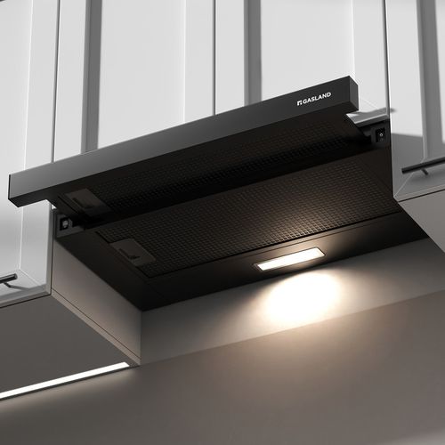 Hotte Aspirante Br60bp 60 Cm Recirculation 335 M³/h, Hotte Tiroir Noire Avec Filtre à Charbon Cf132