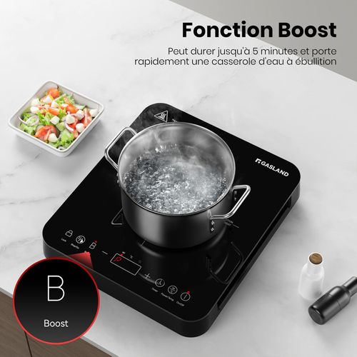 Plaque Induction Simple Ih271bta Mobile 1 Zone 27cm 2000w, 10 Niveaux De Température et puissance