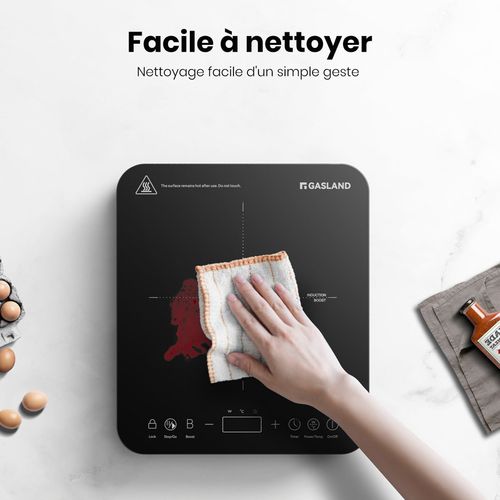 Plaque Induction Simple Ih271bta Mobile 1 Zone 27cm 2000w, 10 Niveaux De Température et puissance