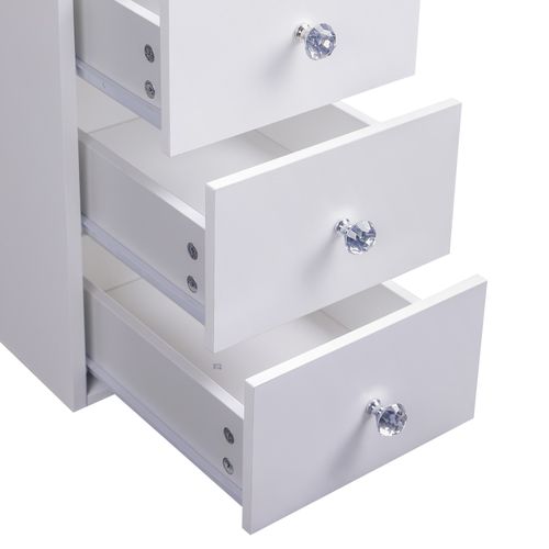 Coiffeuse Avec Miroir LED RGB Éclairage LED Blanc 130 cm (Petit miroir offert)