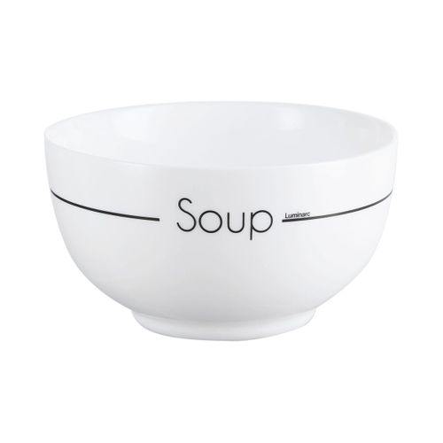 4 Bols Blancs 75cl Soupset - Luminarc - Verre Opale Extra Résistant