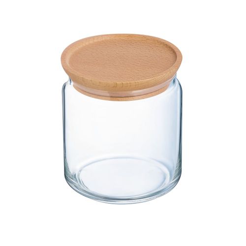 Pot De Conservation En Verre Avec Couvercle En Bois 75cl
