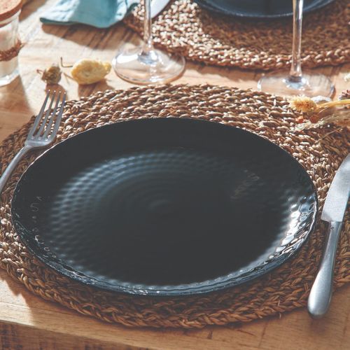 Assiette Plate Noire 25 Cm