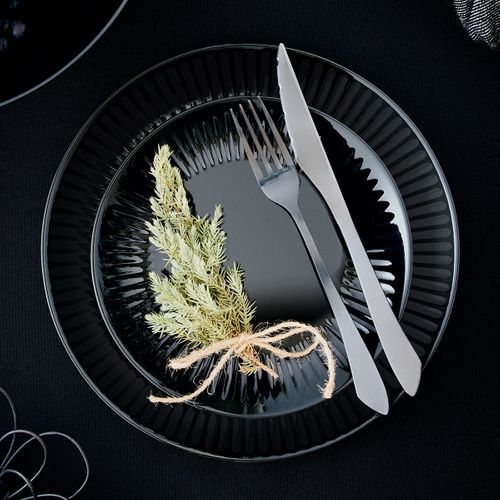 Assiette Plate Noire 25 Cm