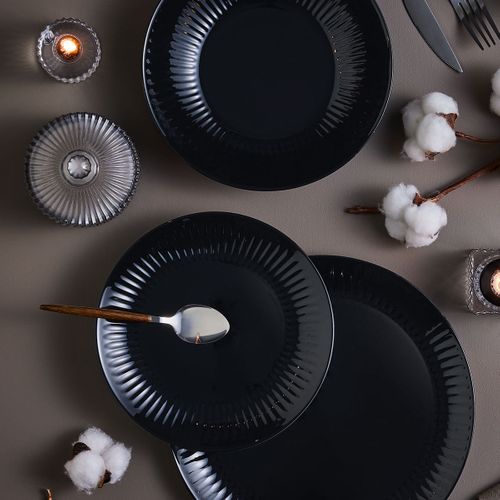 Assiette Plate Noire 25 Cm