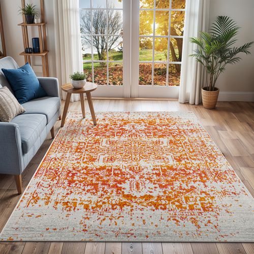 Tapis Vintage Oriental Orange/blanc 120x170 Cm Juliette
