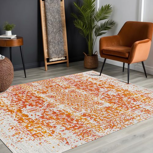 Tapis Vintage Oriental Orange/blanc 120x170 Cm Juliette