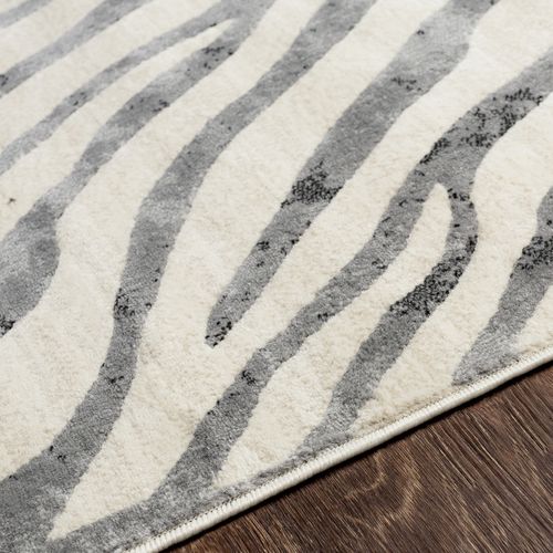 Tapis De Couloir Zébré Bohème Gris Foncé/beige 80x220 Cm Cybele