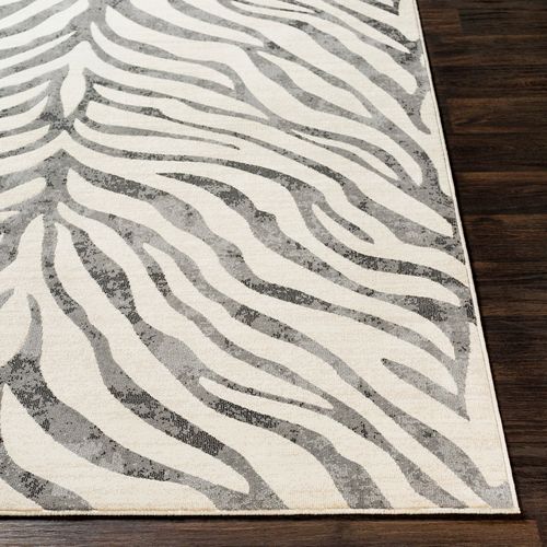 Tapis De Couloir Zébré Bohème Gris Foncé/beige 80x220 Cm Cybele