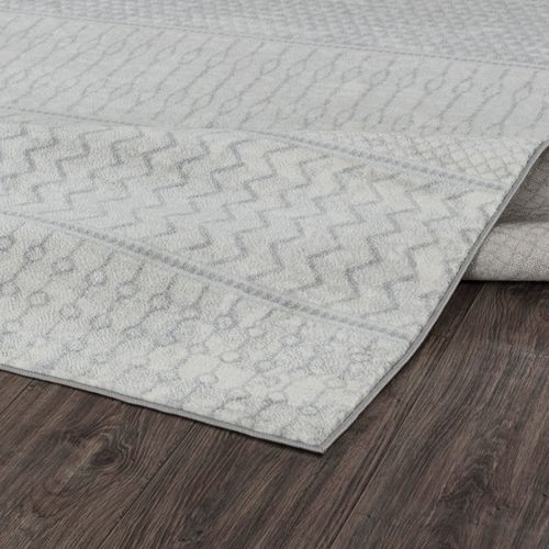 Tapis Scandinave Bohème Gris/ivoire 200x275 Cm Adele