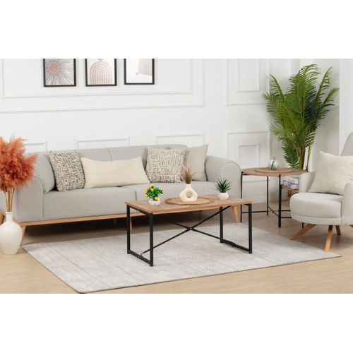 Tapis Scandinave Bohème Gris/ivoire 200x275 Cm Adele