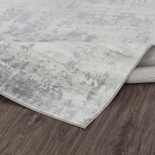Tapis De Couloir Abstrait Moderne Gris/ivoire 80x220 Cm Victoire
