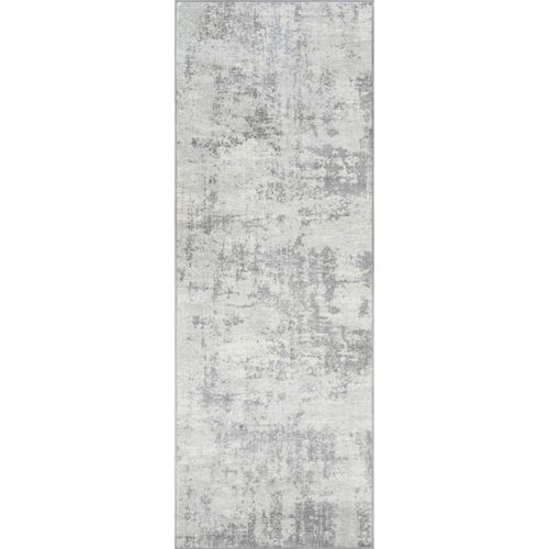 Tapis De Couloir Abstrait Moderne Gris/ivoire 80x220 Cm Victoire