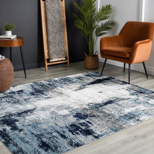 Tapis Abstrait Moderne Bleu/blanc/gris 200x275 Cm Giulia