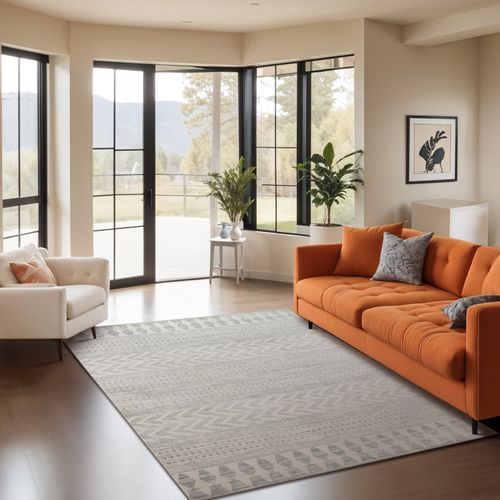 Tapis Scandinave Bohème Gris 200x275 Cm Louna