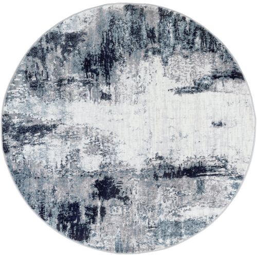 Tapis Rond Abstrait Moderne Bleu/blanc/gris Ø 160 Cm Giulia