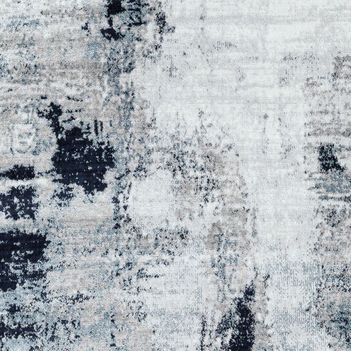 Tapis Rond Abstrait Moderne Bleu/blanc/gris Ø 160 Cm Giulia