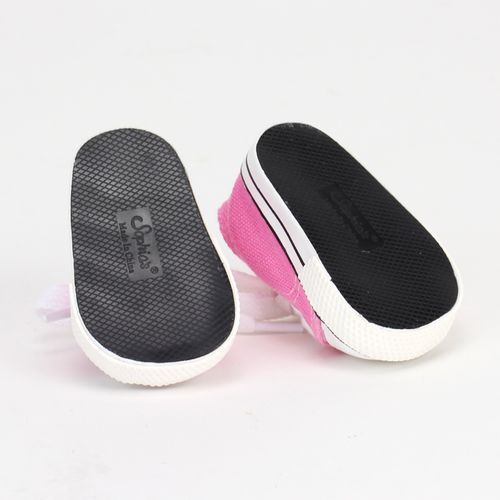 Chaussures De Poupée De 18" Avec Lacets,  Baskets En Toile Roses