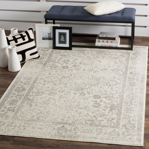 Tapis Adirondack 76 X 305 Cm Vintage Patiné Lucinda Ivoire / Argent