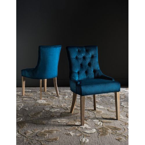 Chaises De Salle à Manger Saundra Lot De 2 Bleu Marine Bois De Bouleau