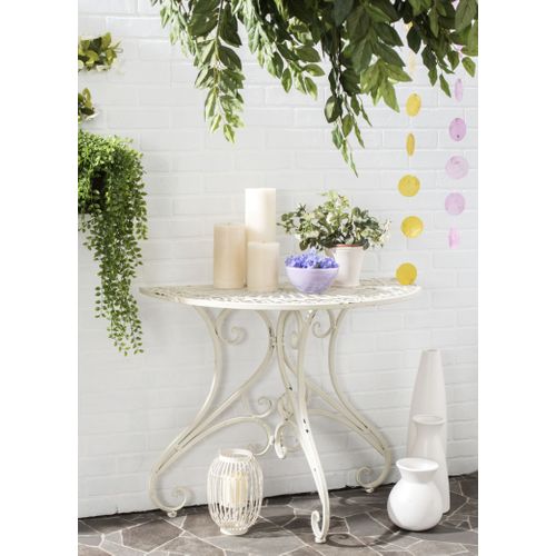 Table D'appoint Pour L'exterieur Annalise Blanc Le Fer 90 X 45 X 75 Cm