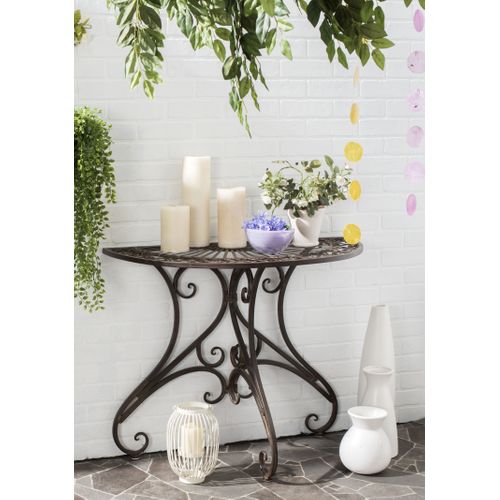 Table D'appoint Pour L'exterieur Annalise Marron Le Fer 90 X 45 X 75 Cm
