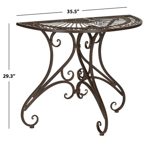 Table D'appoint Pour L'exterieur Annalise Marron Le Fer 90 X 45 X 75 Cm