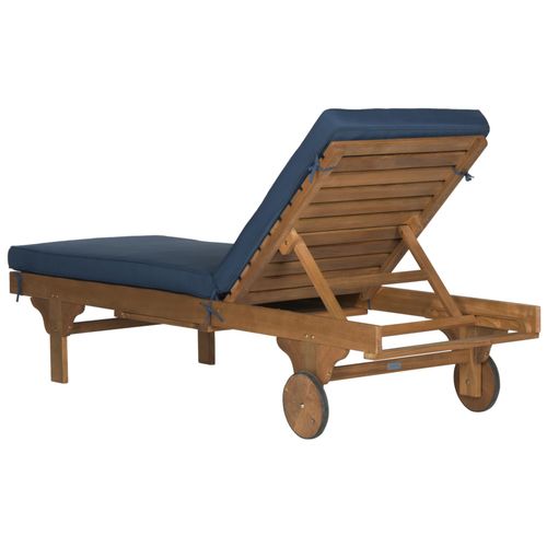 Chaise Longue D'exterieur Newport Naturel/marine Bois D'eucalyptus 70 X 200 X 36 Cm