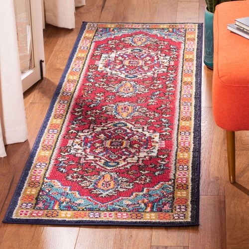 Tapis Monaco 66 X 183 Cm Bohème Chic Valentina Red / Turquoise