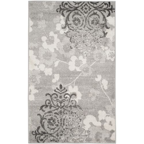 Tapis Adirondack 91 X 152 Cm Damassé Glam Floral Bryana Gris